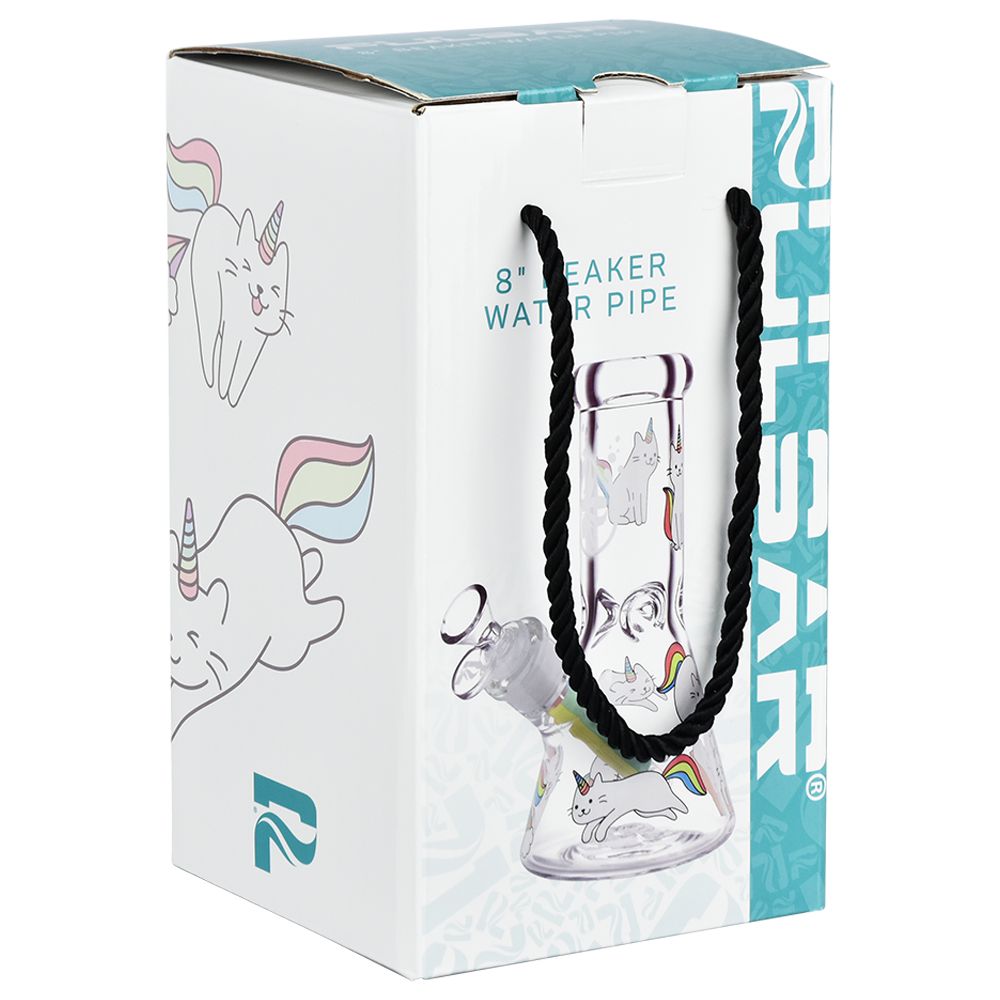 Caticorns Beaker Water Pipe - 8" Glass with Ice Catcher