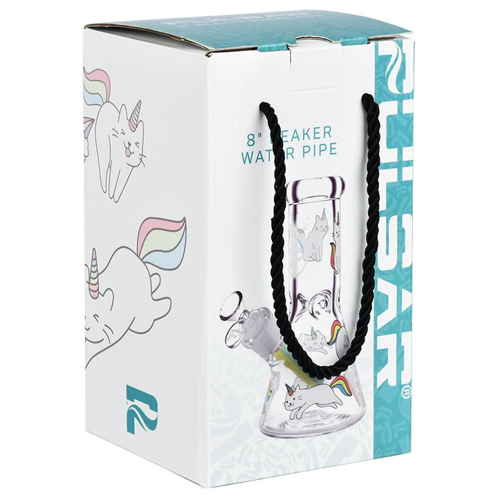 Caticorns Beaker Water Pipe - 8" Glass with Ice Catcher