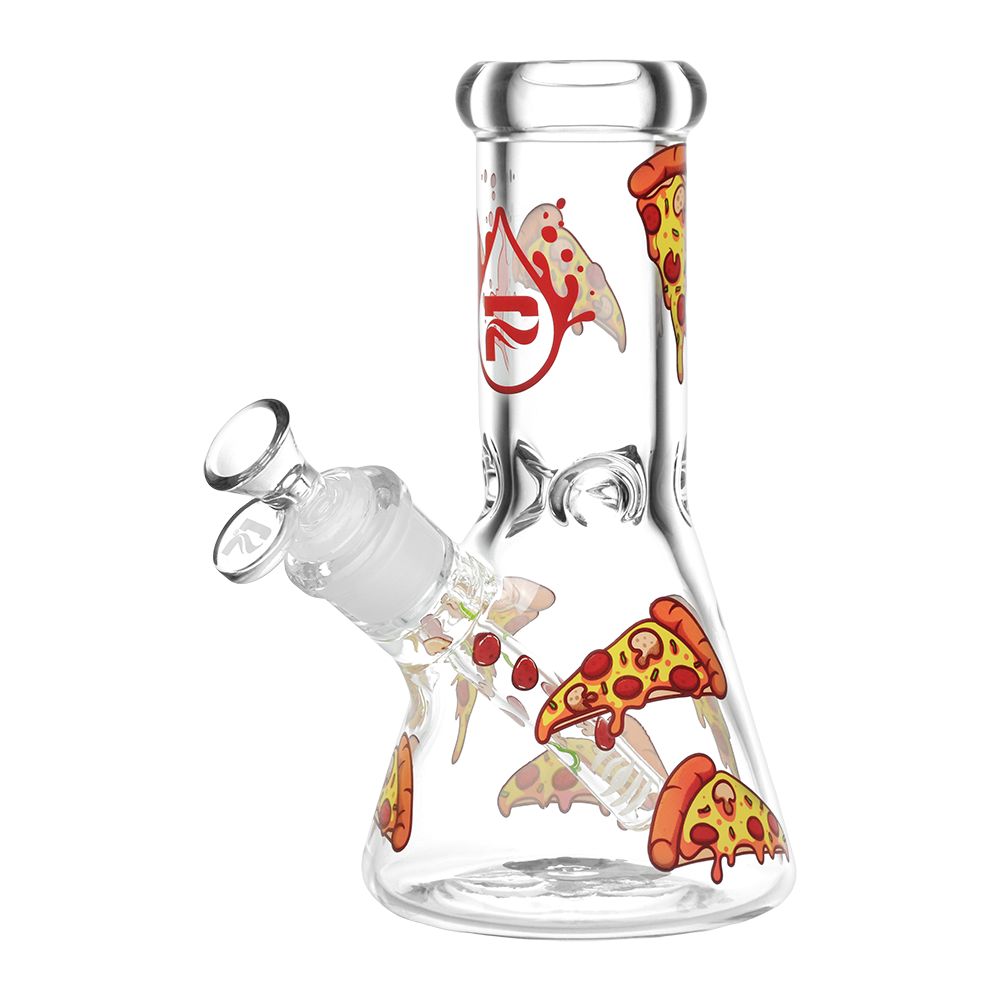 Pulsar Pizza Design Beaker Water Pipe - 7.75 Inch