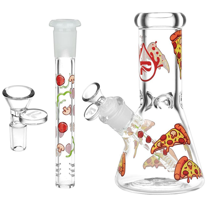 Pulsar Pizza Design Beaker Water Pipe - 7.75 Inch