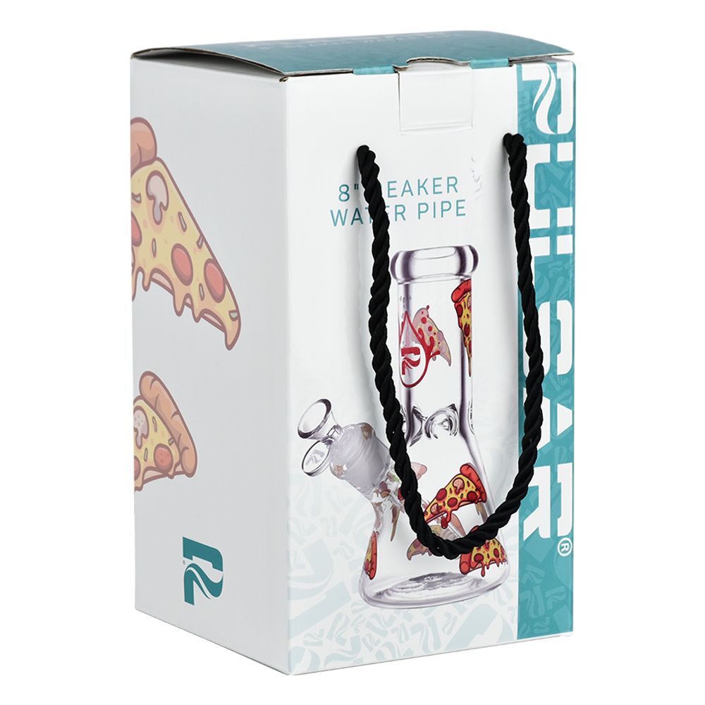 Pulsar Pizza Design Beaker Water Pipe - 7.75 Inch