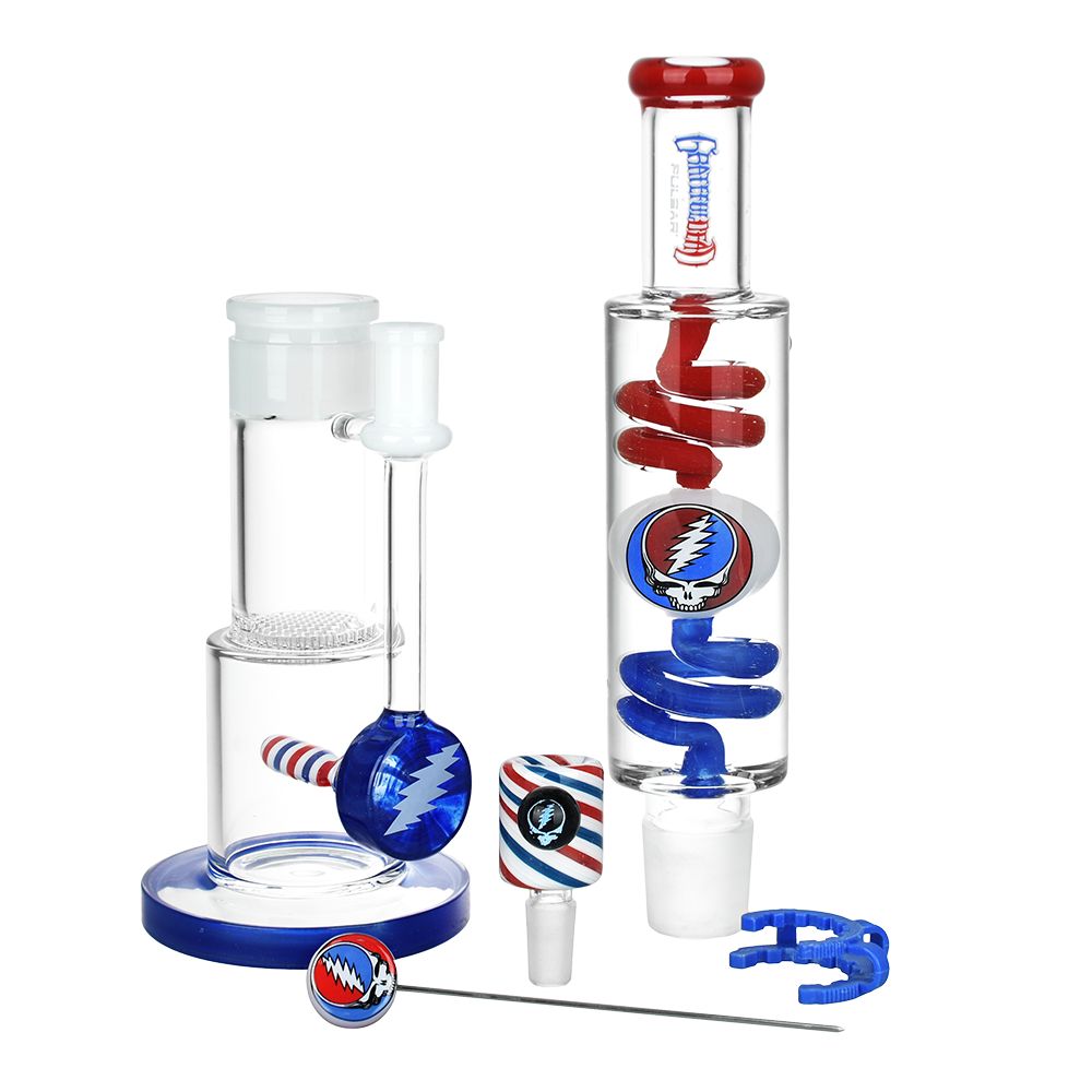 Grateful Dead Glycerin Freezable Water Pipe - 16 Inch
