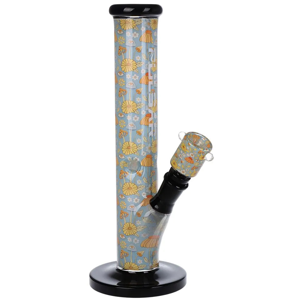 Vibrant Print Straight Tube Glass Water Pipe