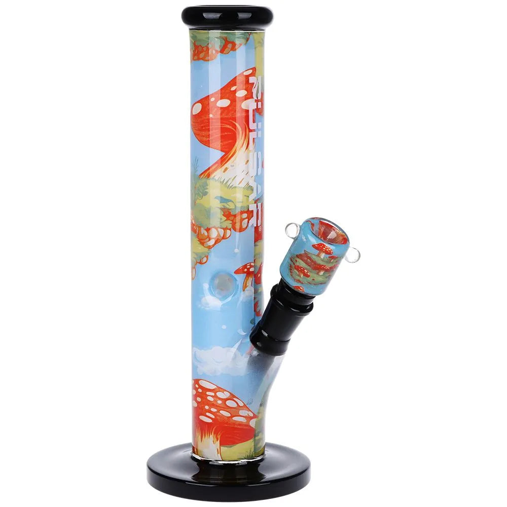 Vibrant Print Straight Tube Glass Water Pipe