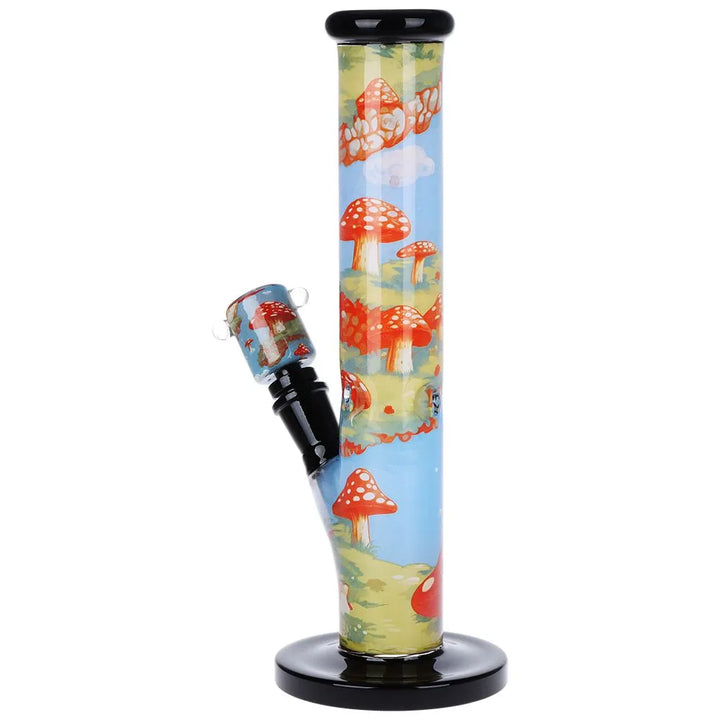 Vibrant Print Straight Tube Glass Water Pipe
