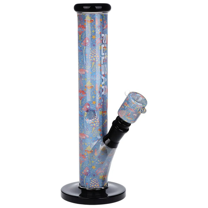 Vibrant Print Straight Tube Glass Water Pipe