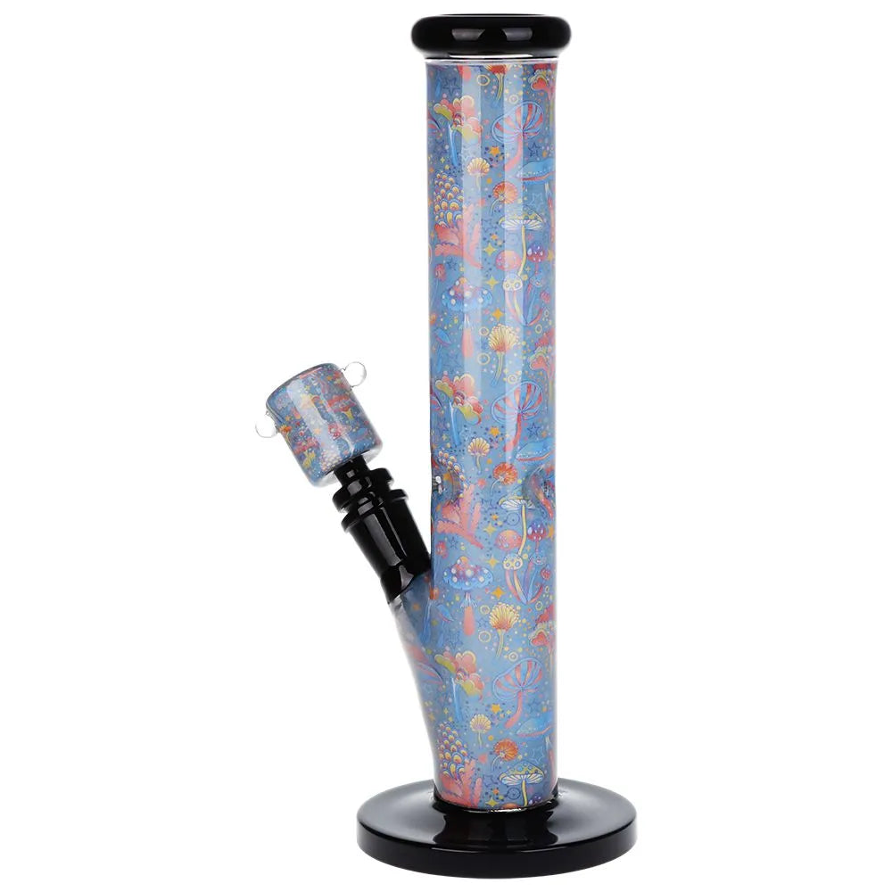 Vibrant Print Straight Tube Glass Water Pipe