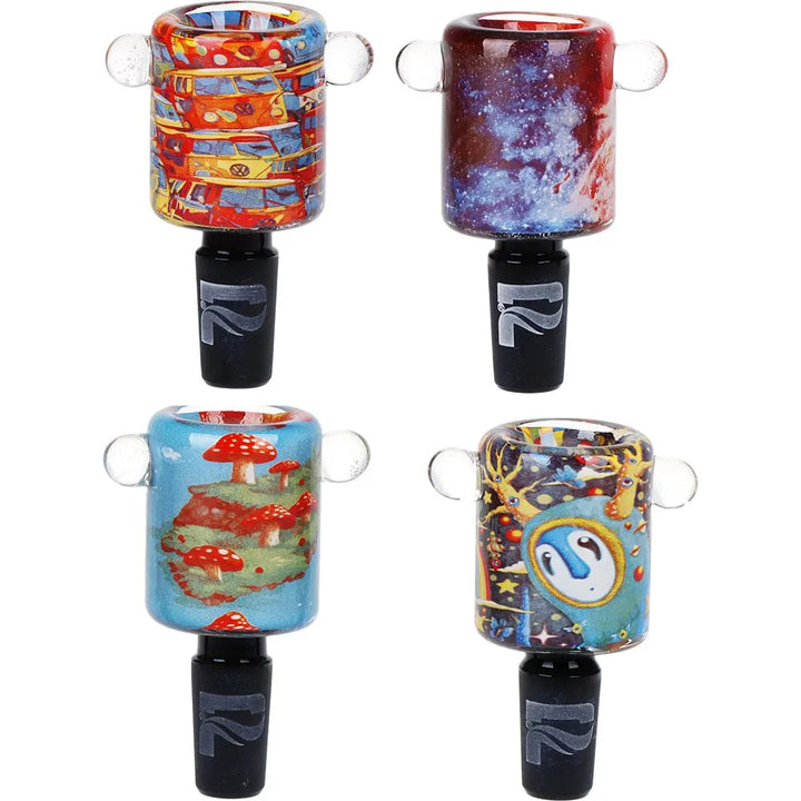 Vibrant Print Straight Tube Glass Water Pipe