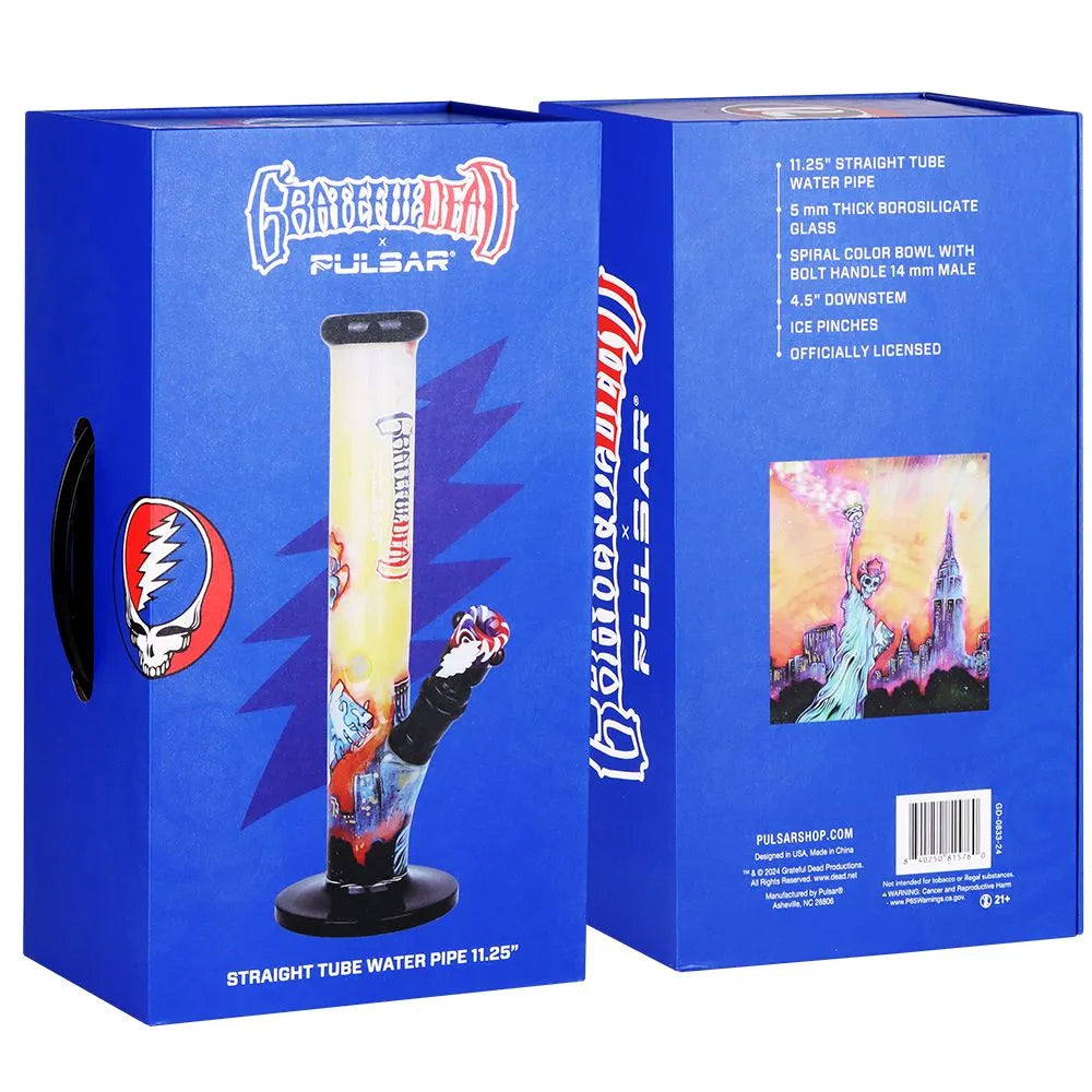 Grateful Dead x Pulsar Straight Tube Water Pipe