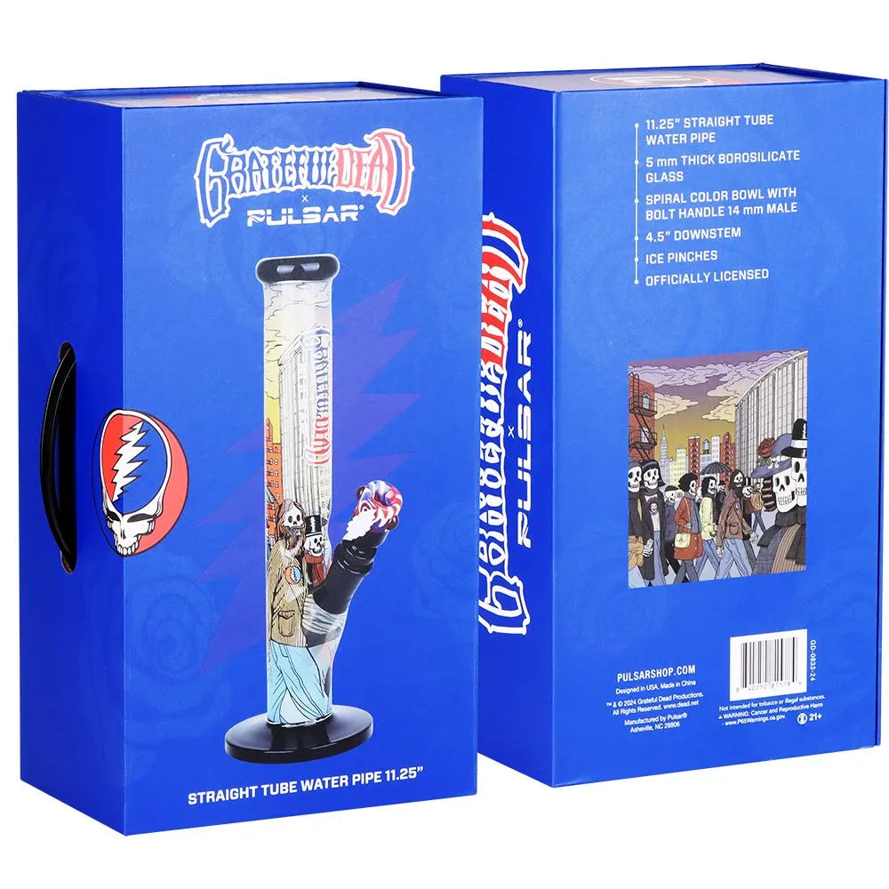 Grateful Dead x Pulsar Straight Tube Water Pipe