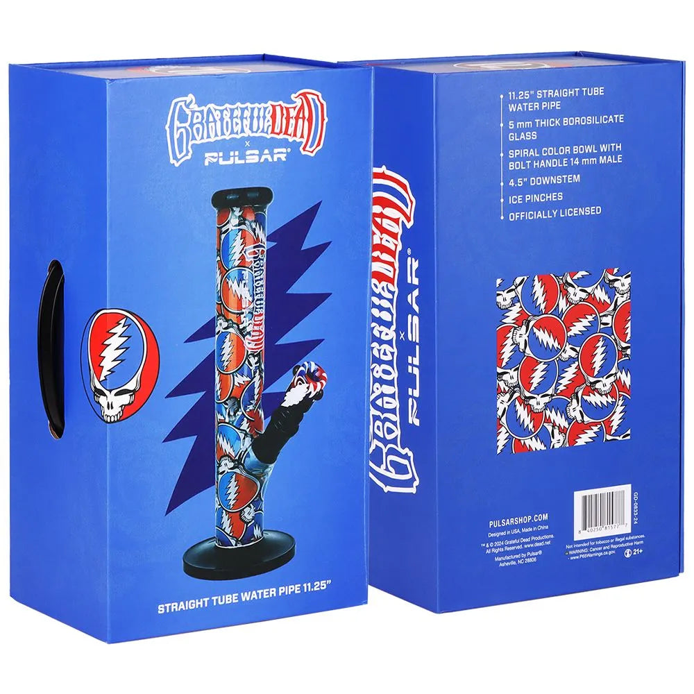Grateful Dead x Pulsar Straight Tube Water Pipe