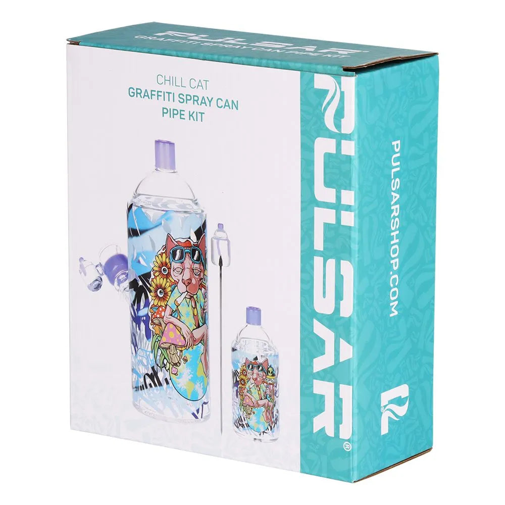 Artistic Spray Can Glass Water Pipe & Hand Pipe Duo