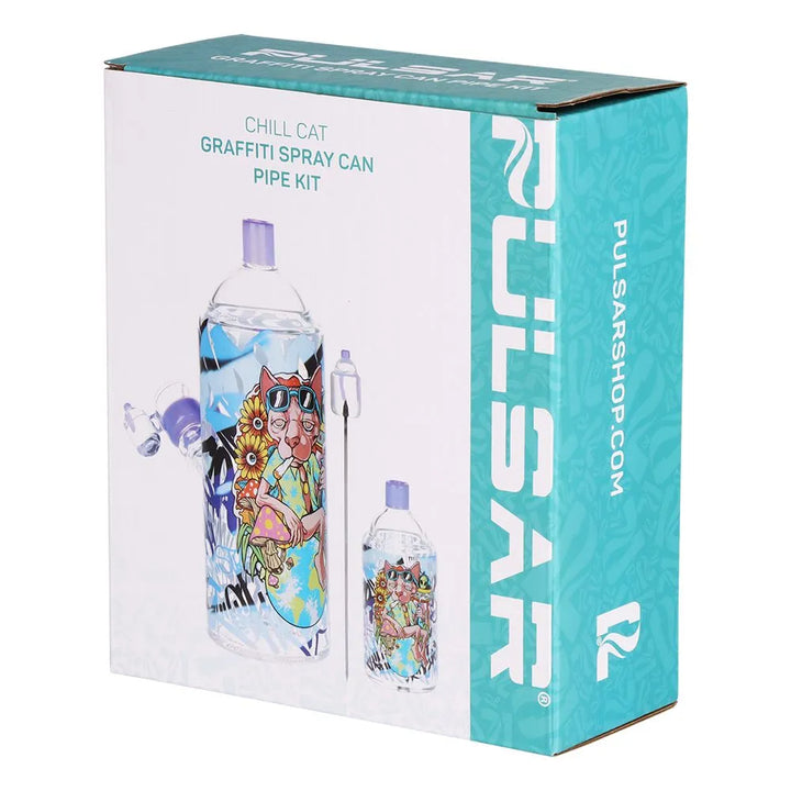 Artistic Spray Can Glass Water Pipe & Hand Pipe Duo