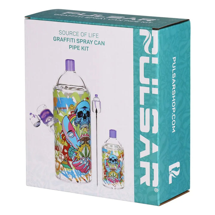 Artistic Spray Can Glass Water Pipe & Hand Pipe Duo