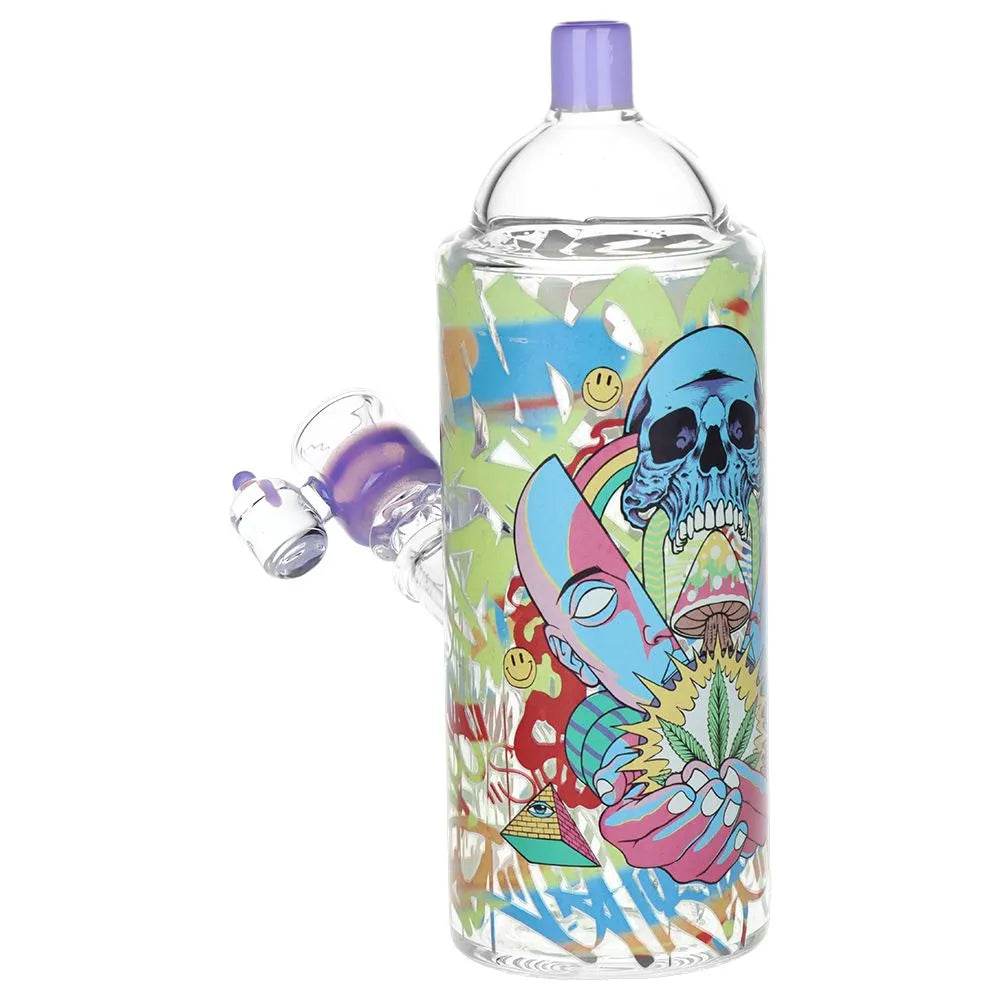 Artistic Spray Can Glass Water Pipe & Hand Pipe Duo