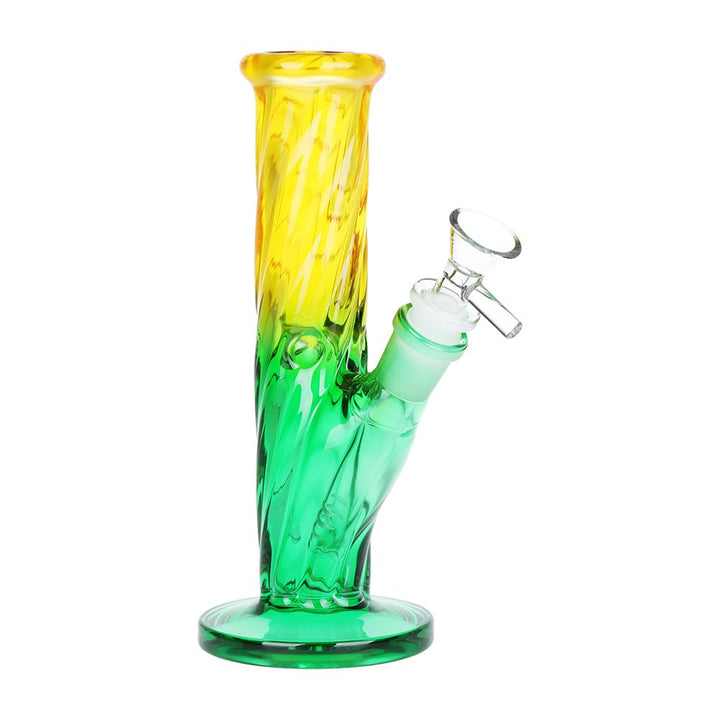Twisted Ombre Glass Straight Tube Water Pipe 7.75in