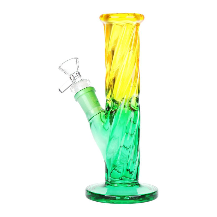 Twisted Ombre Glass Straight Tube Water Pipe 7.75in