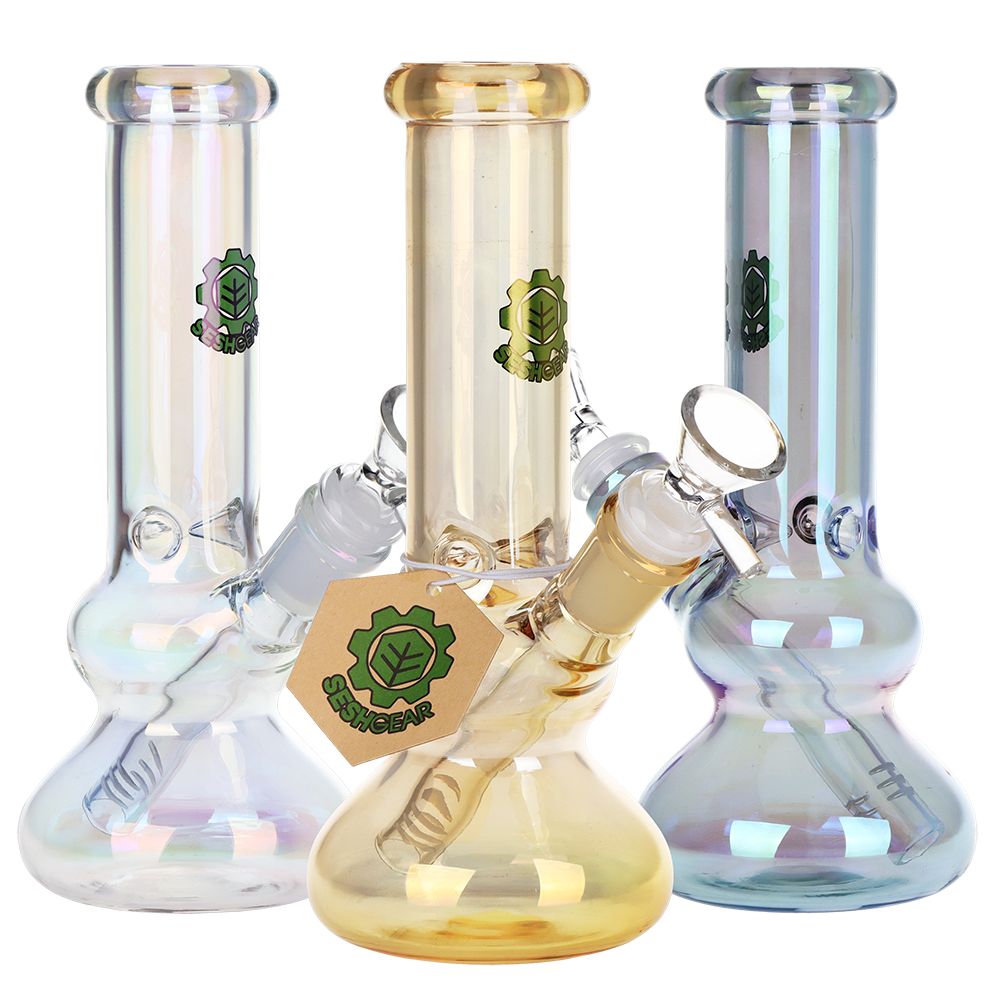 SeshGear 8-Inch Electroplated Double Bubble Water Pipe
