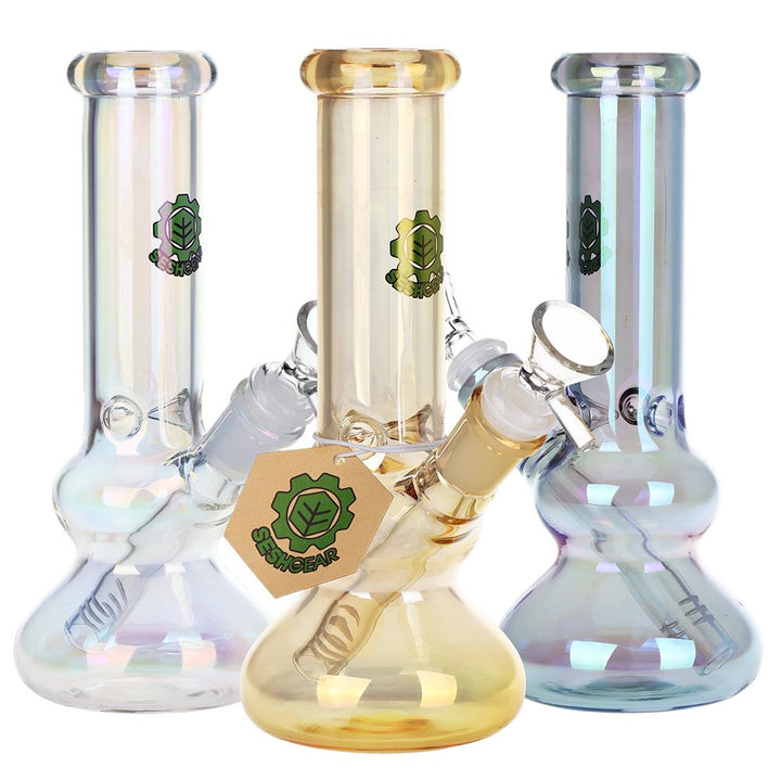 SeshGear 8-Inch Electroplated Double Bubble Water Pipe