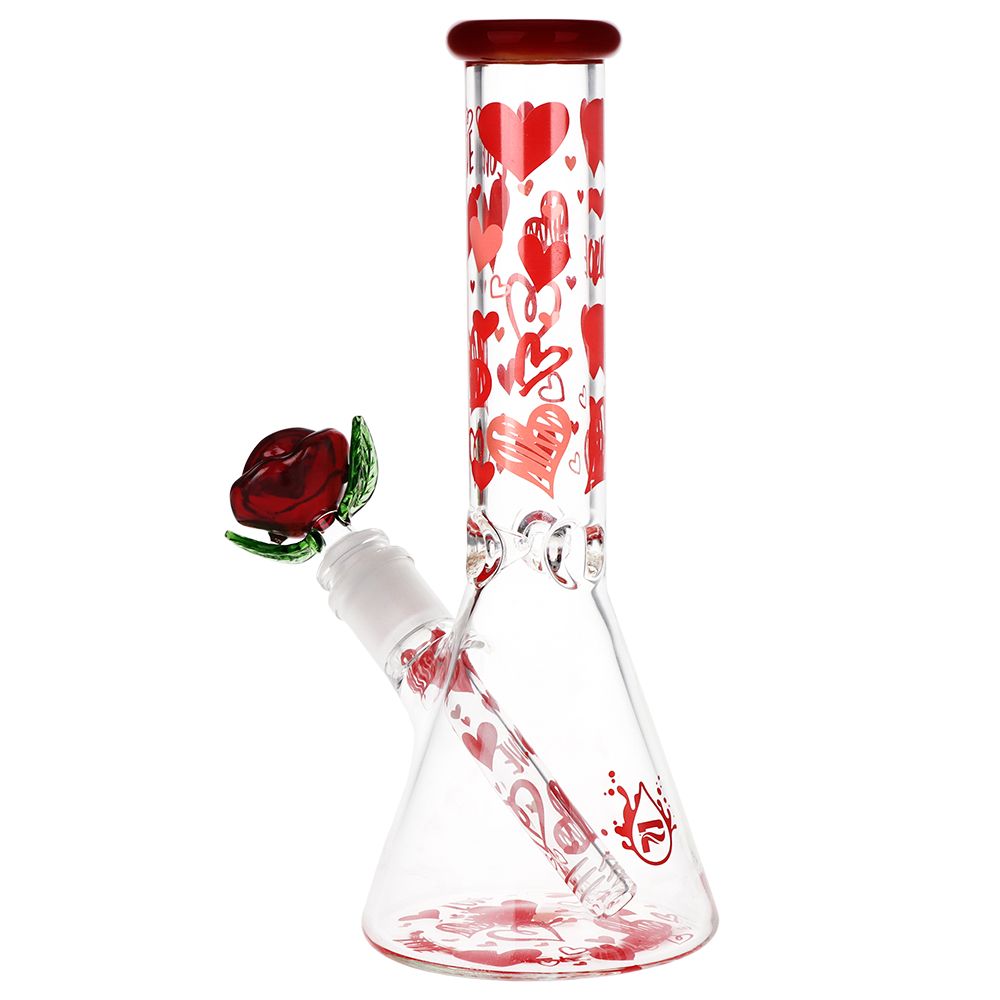 Hearts 'n' Roses Glass Pipe & Water Pipe Set