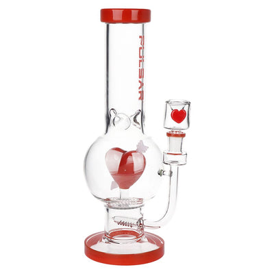 12" Bubble Base Water Pipe with Cupid's Heart
