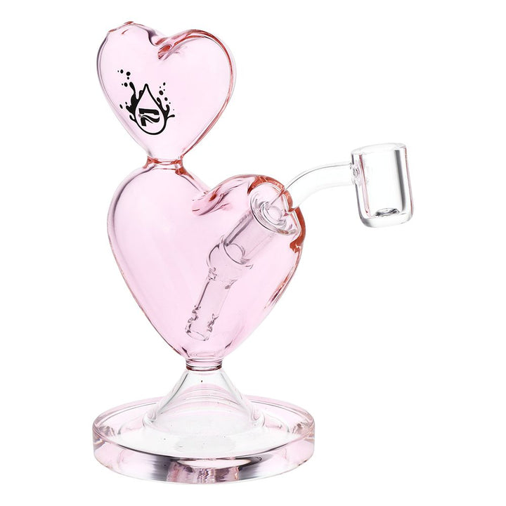 Compact Double Heart Glass Dab Rig