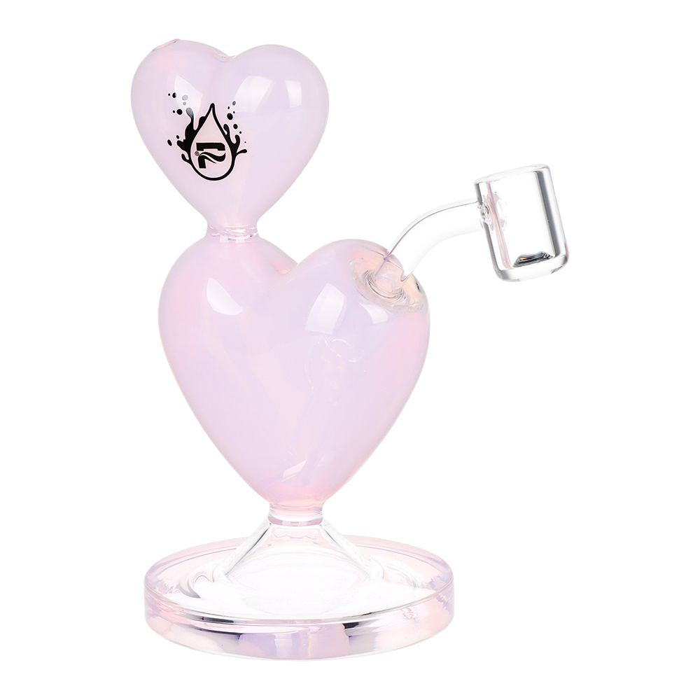 Compact Double Heart Glass Dab Rig
