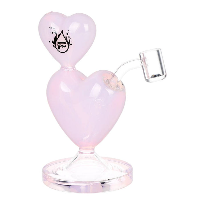 Compact Double Heart Glass Dab Rig