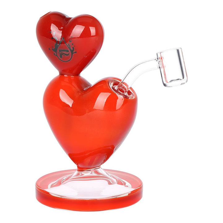 Compact Double Heart Glass Dab Rig