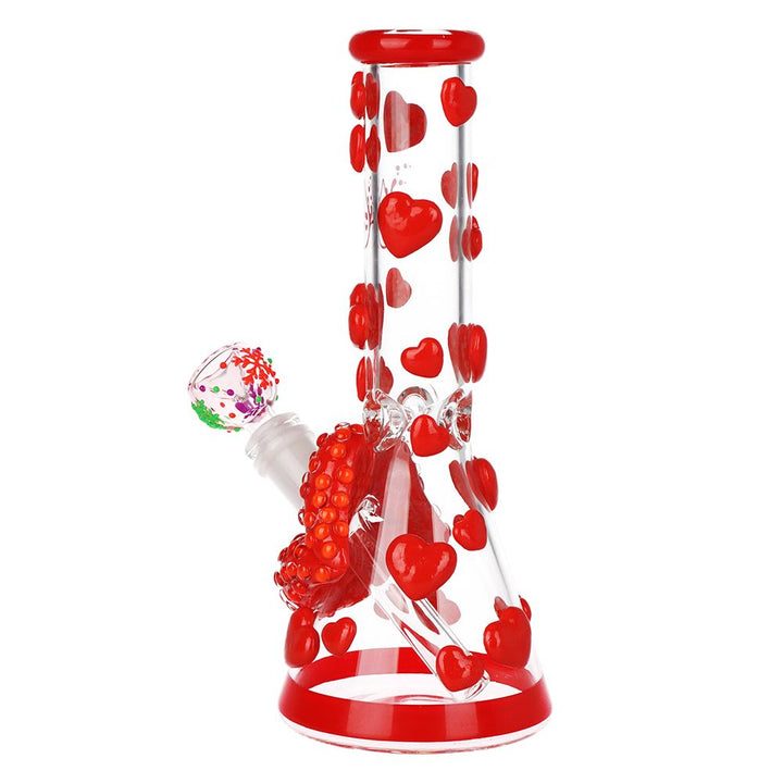 Kiss My Lips Glow Beaker Water Pipe 9.75in