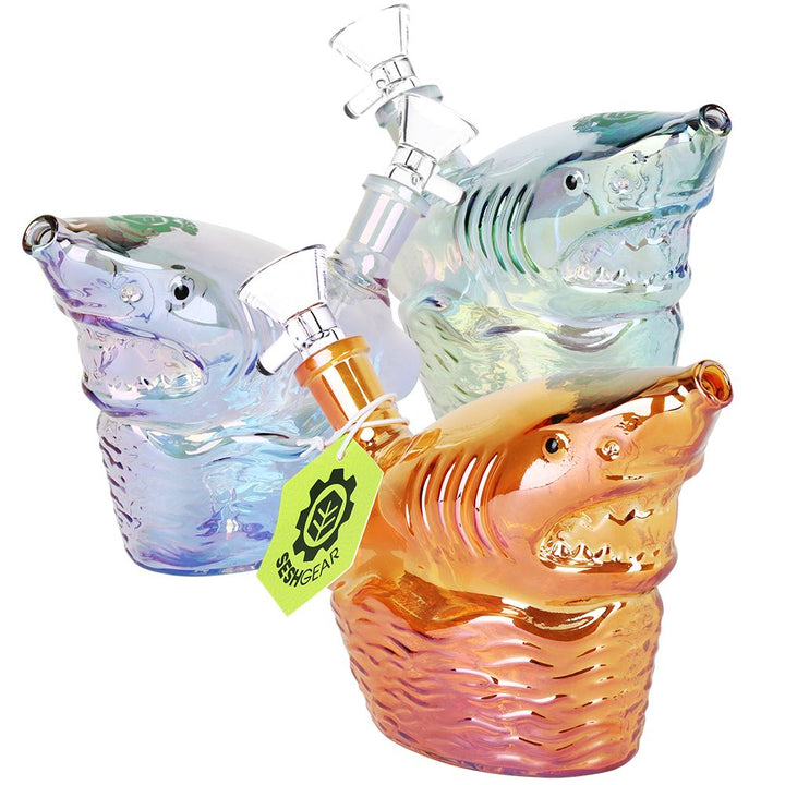Electroplated Borosilicate Shark Water Pipe - 5.5 Inch