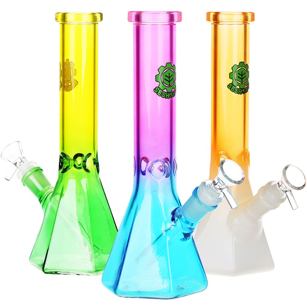 Prismatic Ombre Beaker Water Pipe - 10 Inch