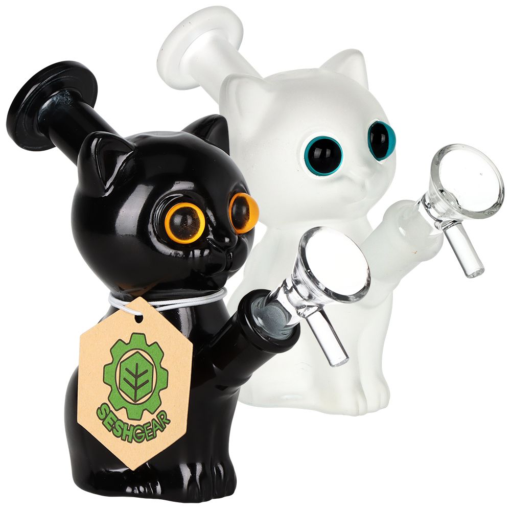 Mesmerizing Kitty Glass Water Pipe 2-Piece Set