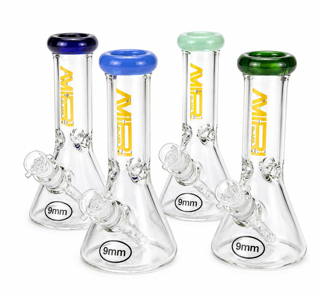 Colored Lip 10" Glass Beaker Water Pipe
