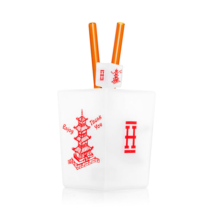 Chinese Takeout Style Glass Water Pipe