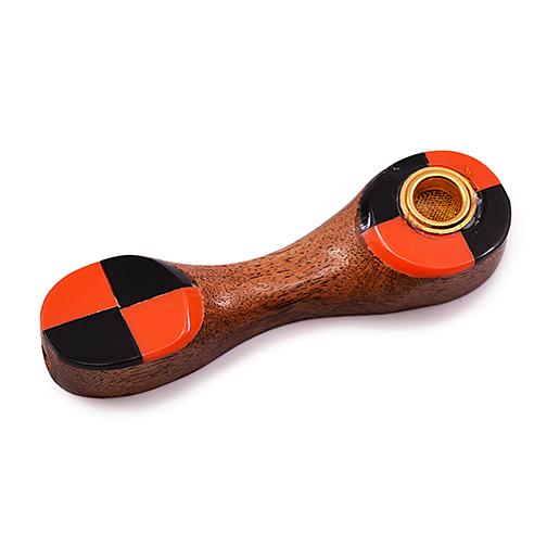 Compact Checkered Wood Pipe 3.5 Inches
