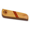 Compact 4-Inch Brown Strip Wooden Pipe