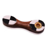 Compact Checkered Wood Pipe 3.5 Inches