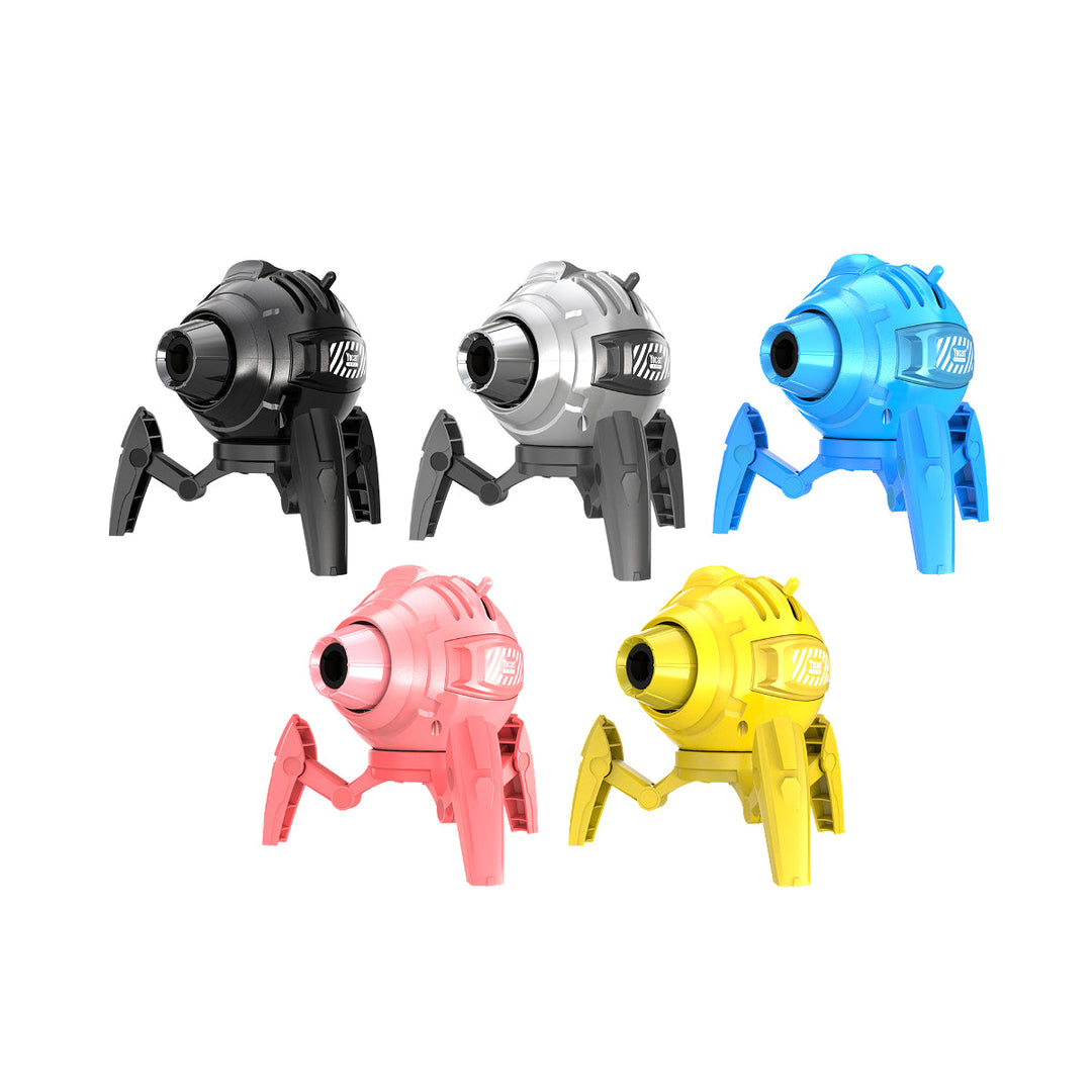 Close-up detail shot of the interior of a black metal grinder, showing the sharp, interlocking grinding teeth and a small silver magnet in the center.