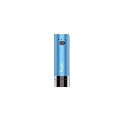Image #4 shows a blue, cylindrical portable wax vape battery with the word 'Regen' written vertically on its side, against a clean white background.