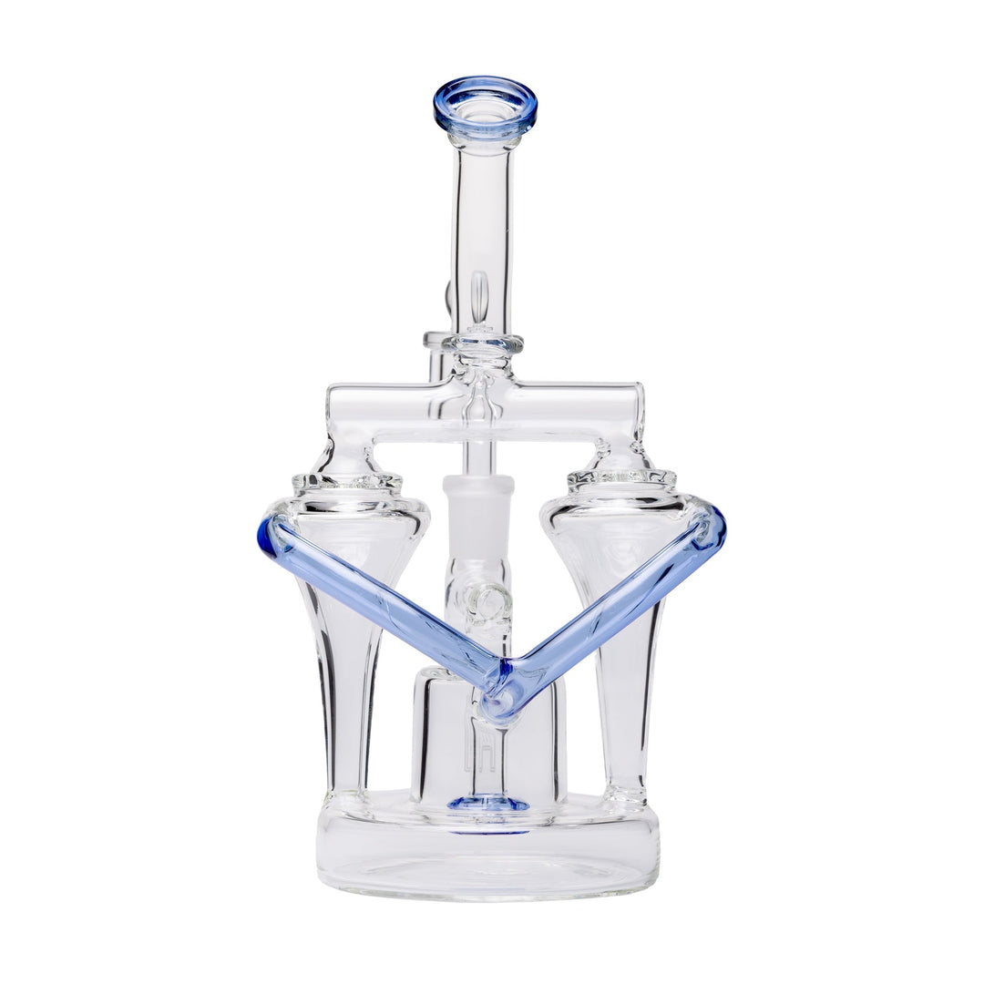 Compact Dual Recycler Dab Rig with Oil Catch