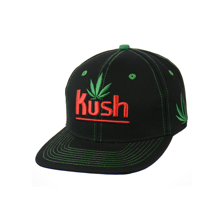 Embroidered Leaf Cotton Snapback Hat
