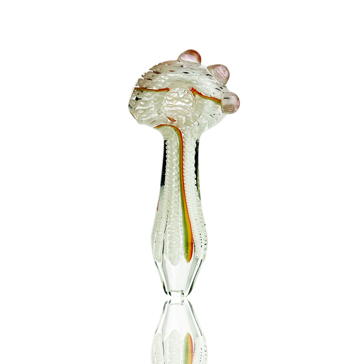 4.5 Inch Glass Hand Pipe with White Art