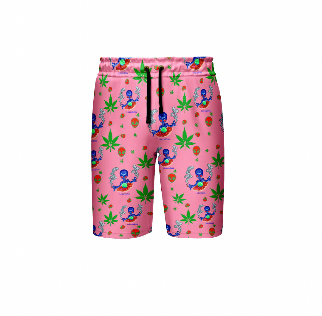 Pink Alien Landing Polyester Shorts - 5 Pack