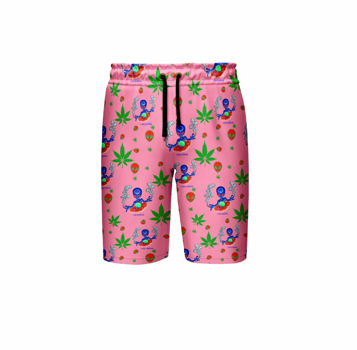 Pink Alien Landing Polyester Shorts - 5 Pack