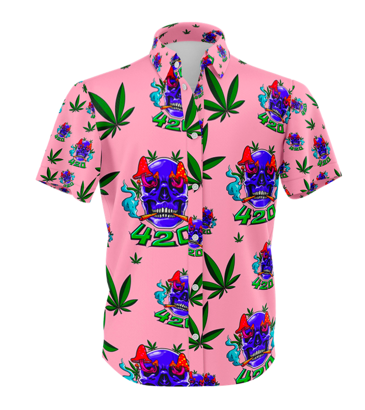 Skull Leaf Pink Shirt & Shorts Set - 5-Pack