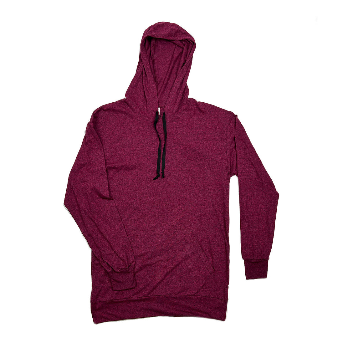Burgundy Hooded Long Sleeve T-Shirt 6-Pack