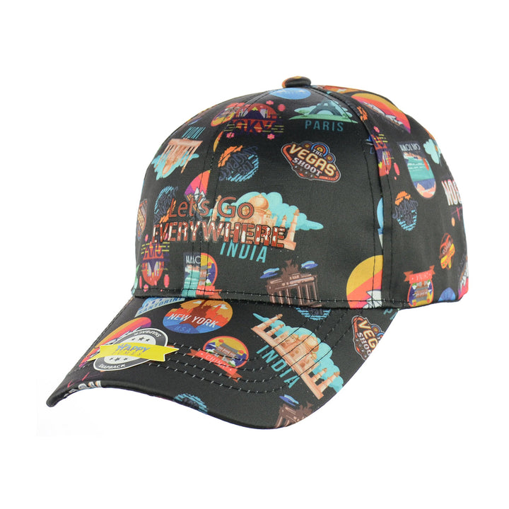 Black Baseball Snapback Hat: "Let's Go Everywhere"