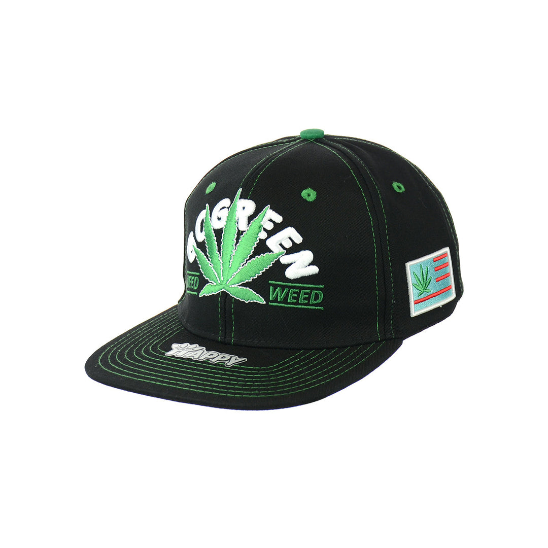 Embroidered Leaf Snapback Hat - Multiple Colors