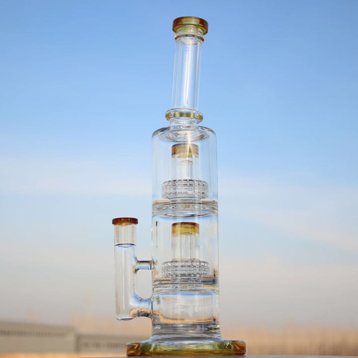 Approx. 12’ Dual Matrix Percolator Glass Water Pipe